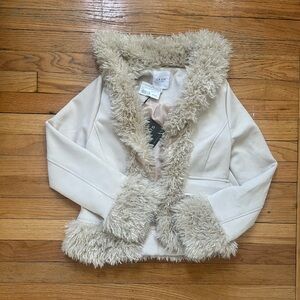 Le Lis Beige Faux Fur Jacket